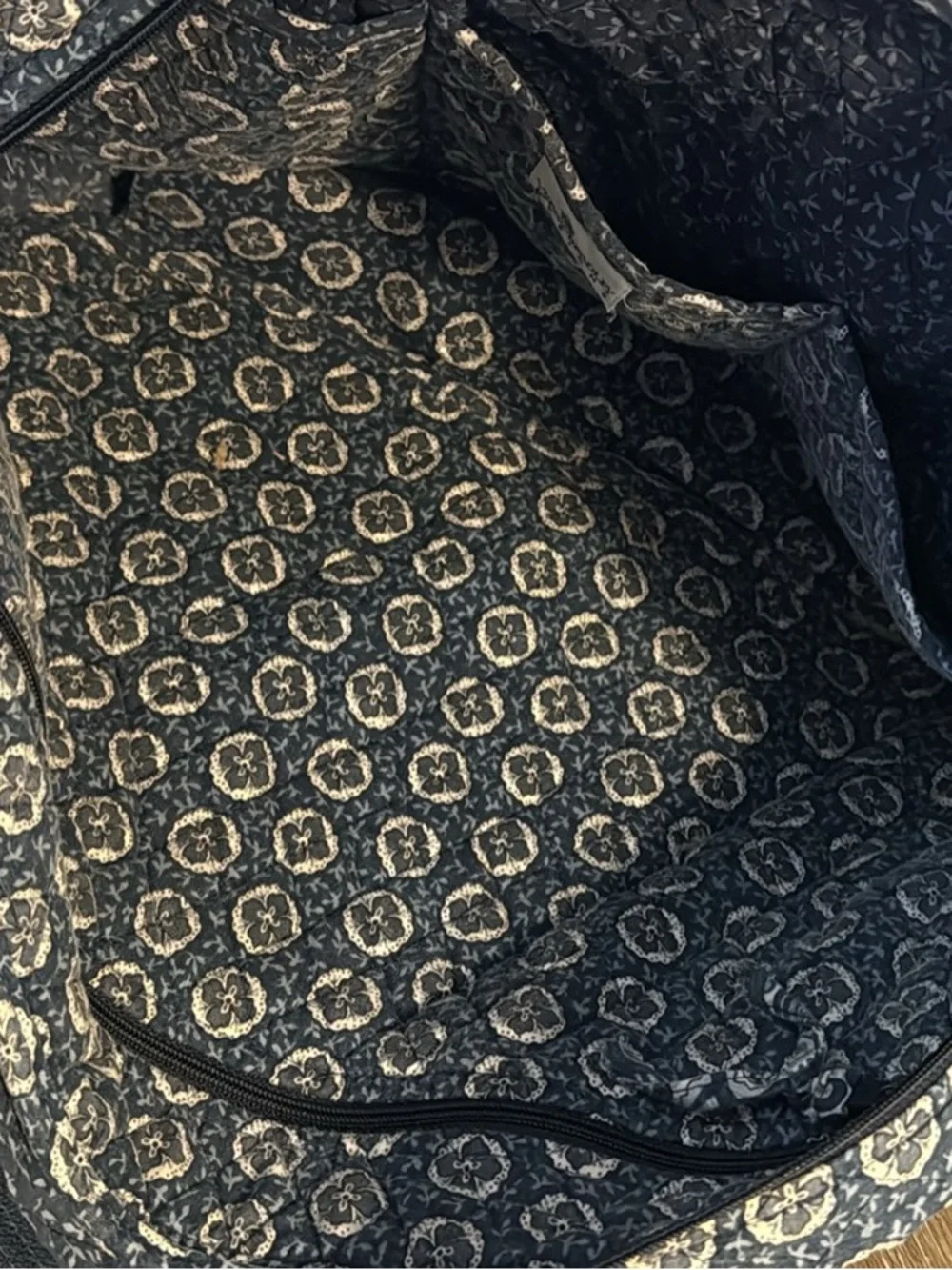 Vera Bradley Navy Paisley Quilted Laptop Tote